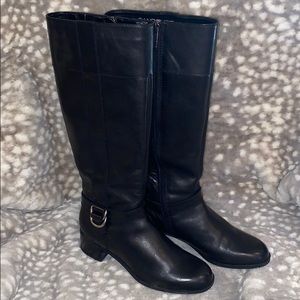 Bandolino Black Leather Tall Boots